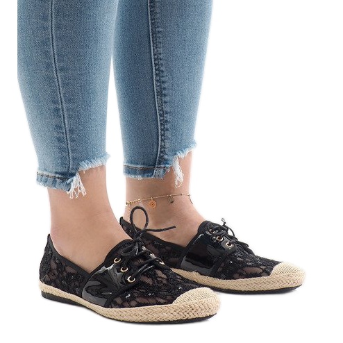 Zapato jazz negro calado YW-888