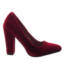 Bombas de terciopelo rojo en el pilar 91603-1 multicolor