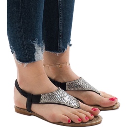Sandalias negras decoradas con JN1359-2 negro