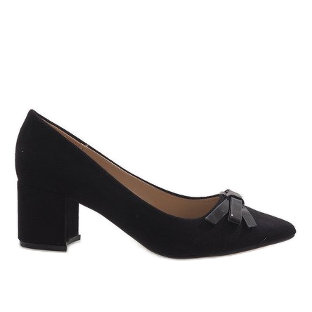 Tacones altos ante negro 7075-P