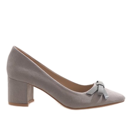 Tacones altos ante gris 7075-P