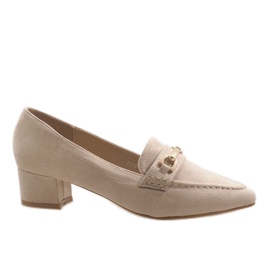 Tacones altos ante beige 7078-P