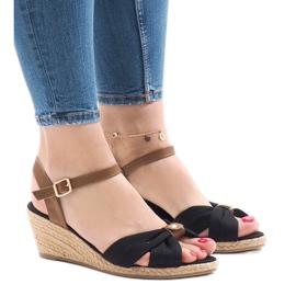 Sandalias cuña negras alpargatas 1484-1 negro Sandalias cuña negras alpargatas 1484-1 negro