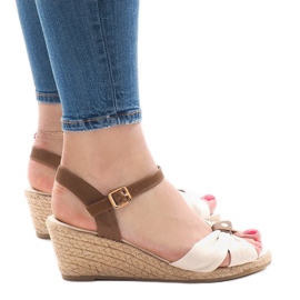 Sandalias cuña beige alpargatas 1484-1