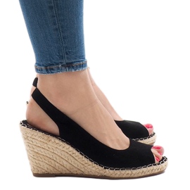 Sandalia cuña negra 2894 negro