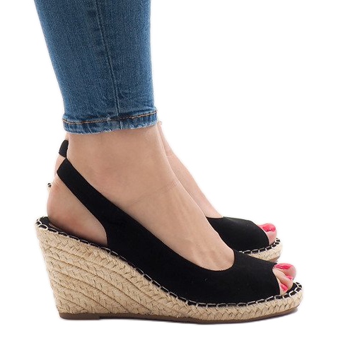 Sandalia cuña negra 2894 negro Sandalia cuña negra 2894 negro