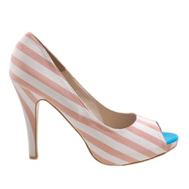 Tacones abiertos rosa K011 blanco