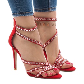 Sandalias rojas de tacón alto 9081-9 rojo