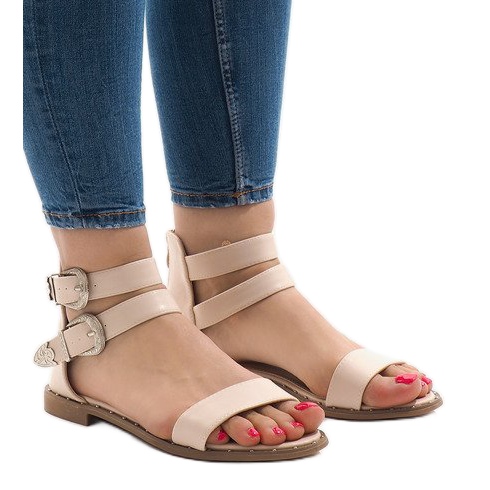 Sandalias planas rosa con hebilla 170 rosado