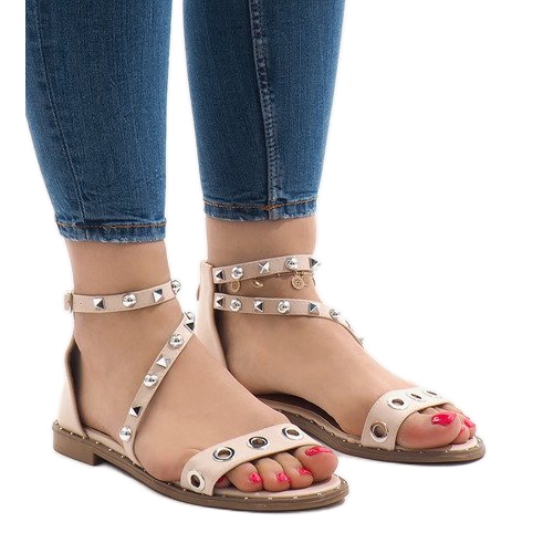 Sandalias planas rosa con hebilla 18124-40 rosado