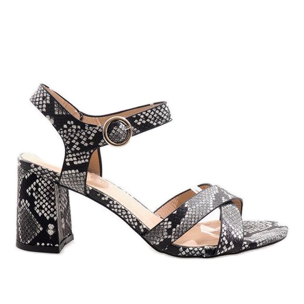 Sandalias de serpiente en el ante posterior X-116 negro multicolor