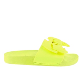 Pantuflas amarillas Neon MU-6 con lazo amarillo