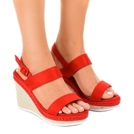 Sandalias de cuña rojas U-6291 rojo