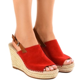Sandalias de cuña rojas alpargatas KA-20 rojo