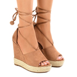 Sandalias cuña alpargatas beige FK-228