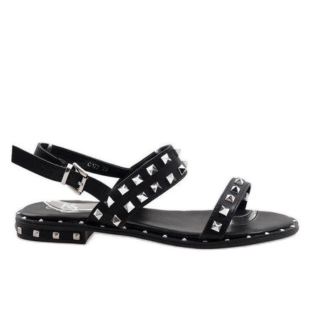 Sandalias negras con tachuelas C123 negro Sandalias negras con tachuelas C123 negro