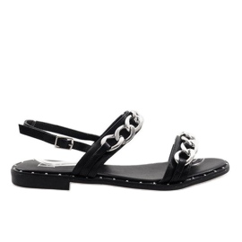 Sandalias negras con cadena 18124 negro