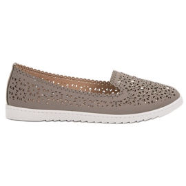 Top Shoes Señores con cristales gris