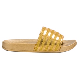 Weide Pantuflas Con Brillo amarillo