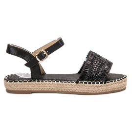 Small Swan Sandalias de alpargatas negras negro