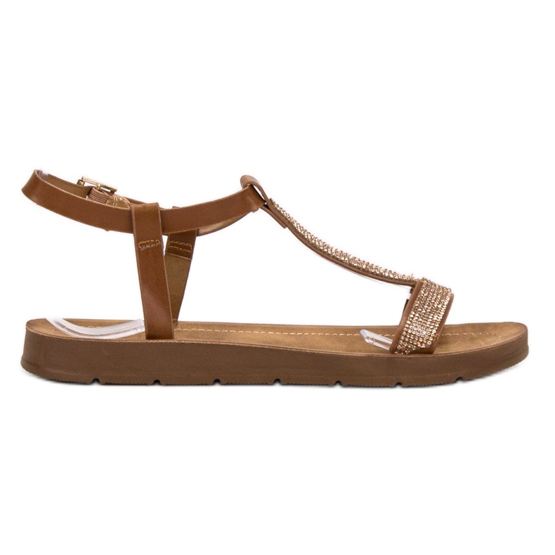 Forever Folie Sandalias Con Circonita marrón