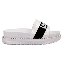 Queen Vivi Zapatillas de gamuza Love blanco