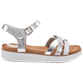 Bestelle Sandalias con suela de purpurina gris