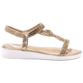 SHELOVET Sandalias de cuña sin cordones amarillo