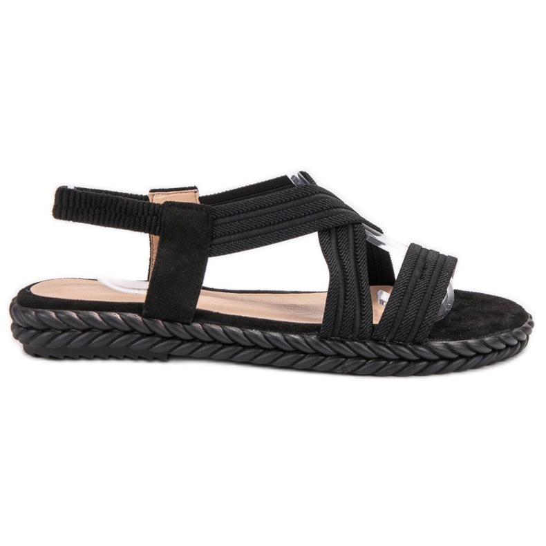 SHELOVET Sandalias de mujer cómodas negro