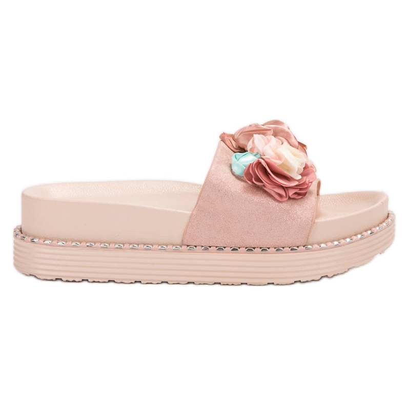 Bello Star Zapatillas en la plataforma rosado