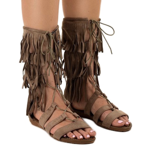 Sandalias gladiadoras planas taupe D-41 beige Sandalias gladiadoras planas taupe D-41 beige