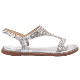 Super Mode Sandalias plateadas con estilo gris