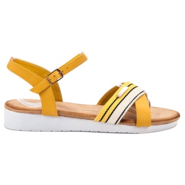 Bello Star Sandalias con cierre de hebilla amarillo