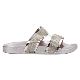 Erynn Pantuflas plateadas gris