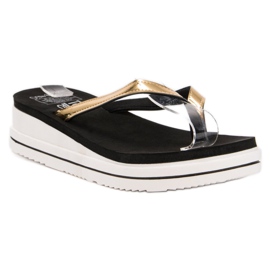 SHELOVET Chanclas de cuña negro