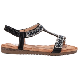 Emaks Sandalias de mujer decoradas negro