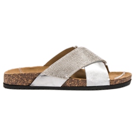 Bestelle Pantuflas Con Suela De Corcho gris