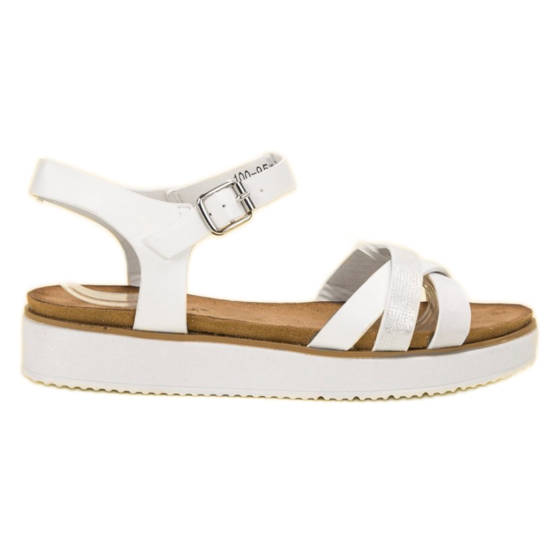 Bestelle Sandalias con suela de purpurina blanco
