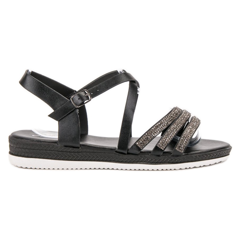 SHELOVET Cómodas sandalias negras negro