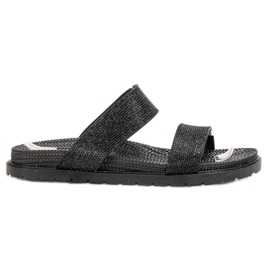 EXQUILY Zapatillas de goma de moda negro