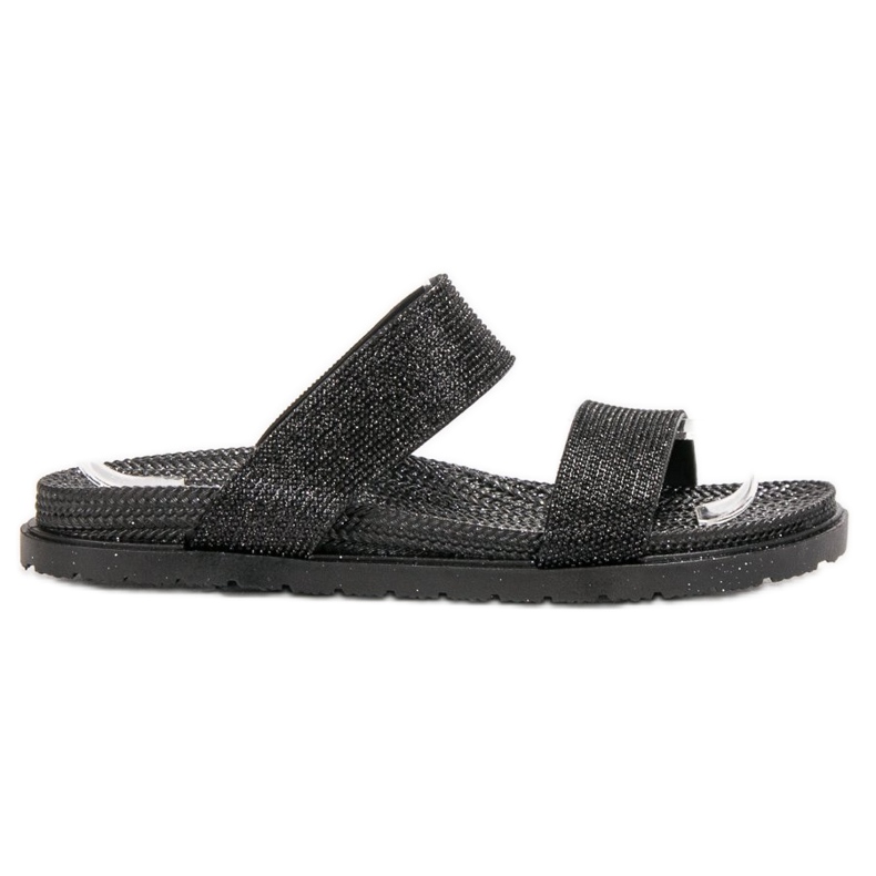 EXQUILY Zapatillas de goma de moda negro