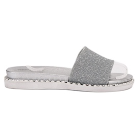SHELOVET Pantuflas De Goma Con Circonita Cúbica gris