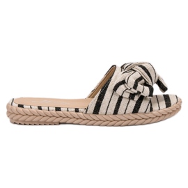 SHELOVET Pantuflas Con Lazo blanco