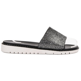 Fashion Zapatillas brillantes de moda negro