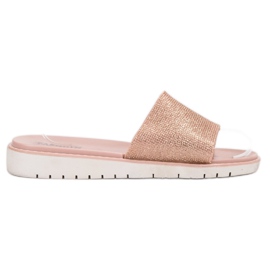 Fashion Zapatillas brillantes de moda marrón