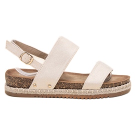 Bestelle Sandalias con purpurina beige