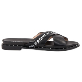 SHELOVET Pantuflas negras de moda negro