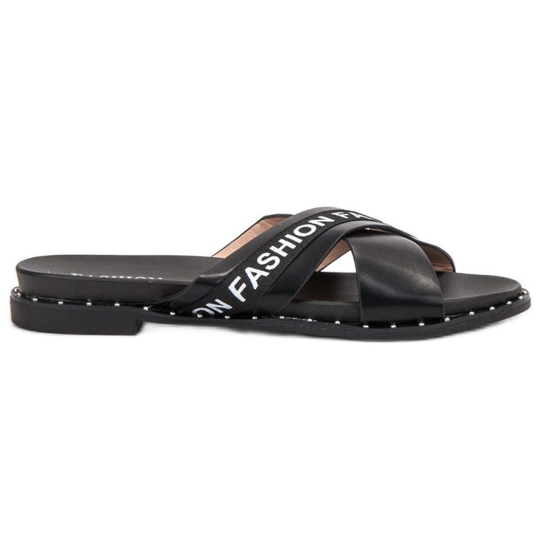SHELOVET Pantuflas negras de moda negro