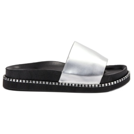 Bestelle Pantuflas plateadas para mujer gris