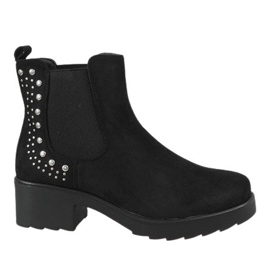 Kayla Shoes Botas negras de tacón con aislamiento 88048 negro